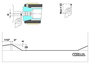 GM20-CCINS-80-110 Camma speciale per porta inserto da taglio 8x110° per Gildemeister-DMG Mori AS16, AS20, GS20, GM20