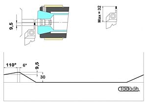 GM20-CCINS-95-110 Camma speciale per porta inserto da taglio 9.5x110° per Gildemeister-DMG Mori AS16, AS20, GS20, GM20