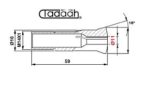 J6R Boccola Ø11mm in metallo duro per tornio a fantina mobile CNC-Tornos DECO10, ENC16, ENC74, ENC162, ENC164, ENC167, TOP100, 