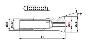 J9 Boccola in metallo duro Ø25mm  per tornio a fantina mobile CNC, Citizen, Gildemeister, Hanwha, Maier, Manurhin, Nexturn, Star, Tornos, Tsugami