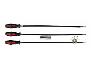 KRAVM K50043 Set 3 giraviti flessibili per meccanici con inserti e bussole - Attacco 1/4"