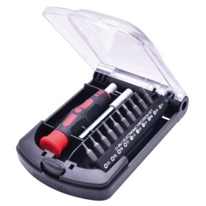 KRAVM E07245 Giravite di precisione con prolunga e 10 inserti In Cromo Vanadio