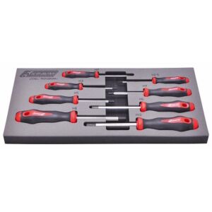 KRAVM E07247 Set of 8 steel hexagon screwdrivers 2-10 mm