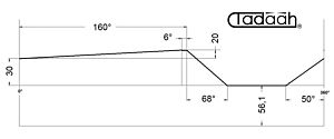 L80AR5040 Camma standard Mandrini frontali per Schütte SF32, h=20x160°