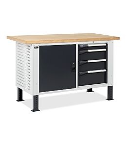 Fami MASTERBR1502 Banco da lavoro WORK MASTER regolabile in altezza con 1 armadio a 4 cassetti e 1 armadio a porta