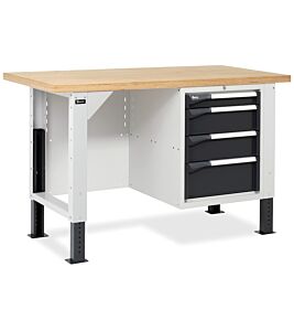 Fami MASTERBR1506 Banco da lavoro WORK MASTER regolabile in altezza con 1 armadio a 4 cassetti