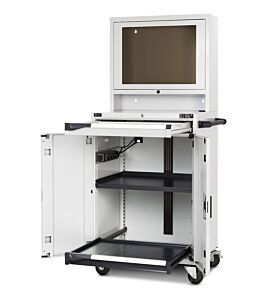 Fami MASTERCS01 Armadio porta computer per PC con schermo fino a 24 pollici, con ruote e maniglia per facilitare lo spostamento