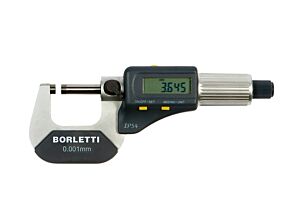 BORLETTI MDE8 - Micrometro millesimale digitale per esterni con grande angolo visivo, superficie di contatto in metallo duro - Campo di misura 175-200mm