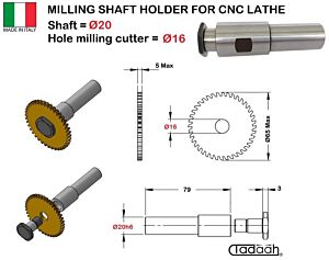 MPF-16-20 Albero portafrese per frese a disco da montare su torni CNC