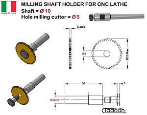MPF-5-10 Albero portafrese per frese a disco da montare su torni CNC
