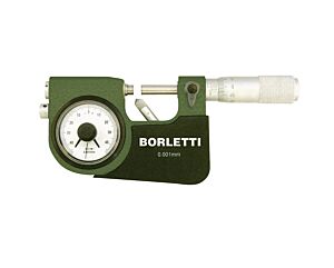 BORLETTI MSTW Micrometri millesimali analogici con comparatore, contatti in metallo duro - Campo di misura a scelta