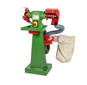 NEBES Elettromeccanica CA-5 Cast iron heavy-duty combined machine with stand and dust extractor, suitable for brush and grinding wheel, three-phase motor 400V
