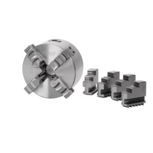 OPTIMUM 3440286 Mandrino autocentrante in Ghisa a 4 griffe temprate e rettificate, serraggio individuale ganasce indipendenti, Ø80mm