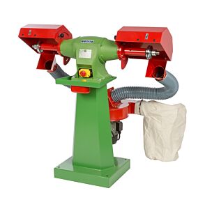 NEBES Elettromeccanica PA-4 Pulitrice industriale in Ghisa per spazzole 250x25x25mm con aspiratore e colonna in dotazione, motore trifase 400V