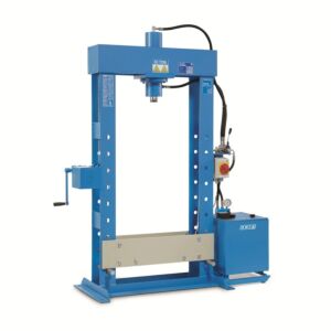 OMCN P30/W Pressa idraulica elettrica da officina con pompa idropneumatica a pedale, linea W, portata 30 t, potenza 3 kW