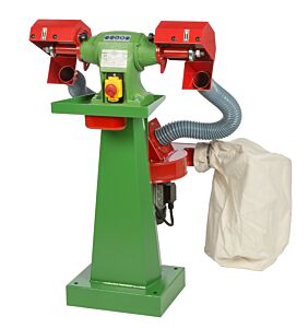 NEBES Elettromeccanica PA-1 Pulitrice industriale in Ghisa per spazzole 150x20x16mm con aspiratore e colonna in dotazione, motore trifase 400V