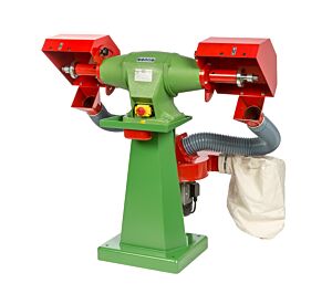 NEBES PA-6 Pulitrice industriale in Ghisa per spazzole 300x35x25mm con impianto di aspirazione e colonna, motore induzione trifase 400V