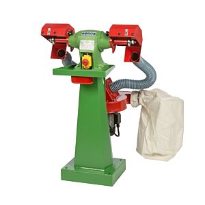 NEBES Elettromeccanica PA-9 Pulitrice industriale in Ghisa per spazzole 150x20x16mm con aspiratore e colonna in dotazione, motore induzione monofase 230V