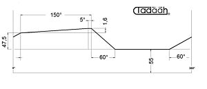PA125301 Camma standard per Mori-Say  6/25, 6/32, 6/42, 8/25, 8/32, 8/42 - h=1,6 x150° 