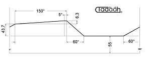 PA125601 Camma standard per Mori-Say 6/25, 6/32, 6/42, 8/25, 8/32, 8/42 - h=6,3 x150° 