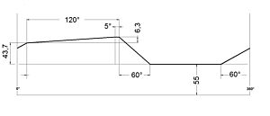 PA125603 Camma speciale Mori-Say  6/25, 6/32, 6/42, 8/25, 8/32, 8/42 - h= 6,3 x120°