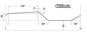 PA125801Camma standard h=12 x150° per Mori-Say  6/25, 6/32, 6/42, 8/25, 8/32, 8/42