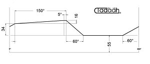 PA125901 Camma standard h=16 x150° per Mori-Say  6/25, 6/32, 6/42, 8/25, 8/32, 8/42