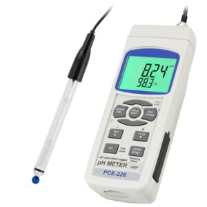 PCE Instruments PCE-228HTE pHMetro portatile per pH, Redox e temperatura con sonda ad alta temperatura, memorizzazione su SD e interfaccia RS-232 per dati in Excel