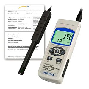 PCE Instruments PCE-313A-ICA Temperaturmessgerät, hohe präzision für temperatur und luftfeuchtigkeit, SD-speicher, echtzeitdaten und ISO-zertifizierung inklusive