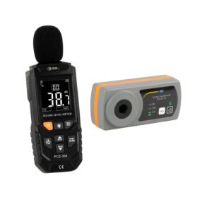 PCE Instruments PCE-354-SC43 Integrated sound level meter with A-C frequency weighting and MAX-Hold function and Acoustic calibrator with different sound pressure levels