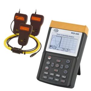 PCE Instruments PCE-830-3 Amperometro trifase con analisi armoniche, misura energia e potenza, memoria 52.400 valori, interfaccia USB e software per analisi EN50160