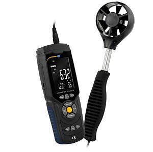 PCE Instruments PCE-AM 45 Anemometro portatile per misurazione precisa della velocità del vento fino a 45 m/s, direzione del vento, portata d'aria e memoria per 960 valori