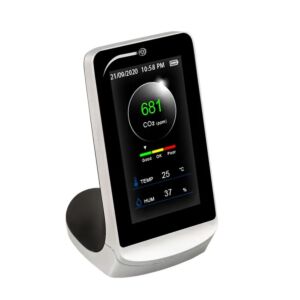 PCE Instruments PCE-CMM 5 Termoigrometro avanzato, misura CO2 fino a 5000 ppm, temperatura e umidità, display a colori, dati storici delle ultime 5 ore e alimentazione versatile