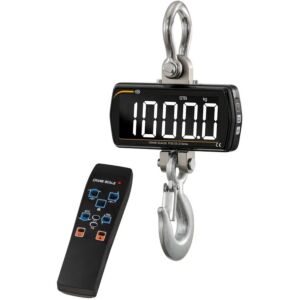 PCE Instruments PCE-CS-1000LD Bilancia a gancio con telecomando per misura fino a 1.000 kg, struttura metallica resistente, ampio display LCD, funzione somma e taratura