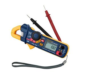 PCE Instruments PCE-DC2 Amperometro digitale per rilevare in modo indiretto la corrente AC/DC, tensione AC e resistenza, funzione di verifica senza contatto della tensione