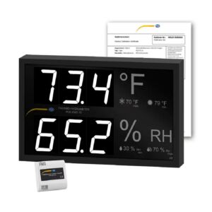 PCE Instruments PCE-EMD 10-ICA Termoigrometro con collegamento fino a 4 sensori simultanei - Range di misura: 32,0-122,0 °F / 0,0-99,9% U.R. e certificazione ISO inclusa