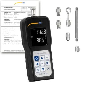 PCE Instruments PCE-FM 200-ICA Dinamometro per prove di trazione e compressione fino a 200 N, certificazione ISO, risoluzione 0.1 N