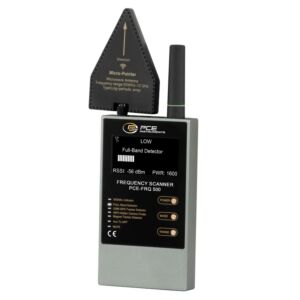 PCE Instruments PCE-FRQ 500 Misuratore di radiazioni con una gamma di frequenze da 50 MHz a 8 GHz per rilevazioni in modo affidabile tecnologie di sorveglianza nascoste