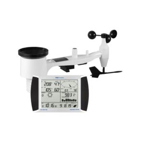 PCE Intruments PCE-FWS 20N Weather Data Logger  with sensors the wind direction, wind speed, temperature, relative humidity, rainfall and atmospheric pressure