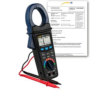 PCE Instruments PCE-GPA 50-ICA Amperometro per misurare il consumo delle apparecchiature elettriche monofase e trifase, campo di misura per tensione alternata da 10 a 600V