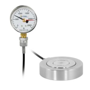PCE Instruments PCE-HFG 2.5K-E100 Dinamometro idraulico analogico compatto per spazi ridotti con range di misura da 0 a 2500N e risoluzione di 100N