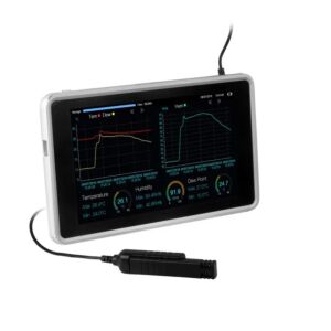 PCE Instruments PCE-HT 300 Misuratore di umidità relativa con display touch 7", registrazione continua di temperatura, dew point e umidità in CSV, sensore estendibile, memoria 16 GB