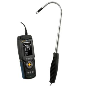 PCE Instruments PCE-HWA 30 Flussimetro con datalogger e sonda telescopica rotante: misura velocità del vento (0.3-30 m/s), memoria per 960 valori, software e scala Beaufort