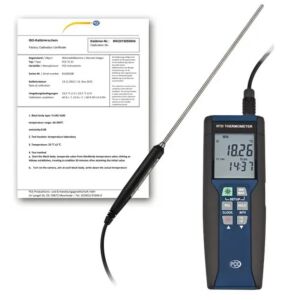 PCE Instruments PCE-HPT 1-ICA Datalogger di temperatura a 1 canale con sensore Pt100 Classe A a 4 fili, software e certificato ISO