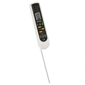 PCE Instruments PCE-IR 100 Termometro a infrarossi combinato per misurare la temperature senza contatto in alimenti cucinati, crudi, congelati o per determinare la temperatura interna