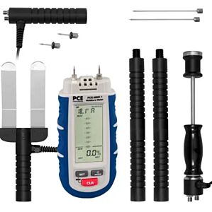 PCE Instruments PCE-MMK 1 Feuchtigkeitsmessgerät für holz, baustoffe, papier und karton mit anpassbaren sonden, manueller temperaturkompensation und prozentualer anzeige für präzise ergebnisse