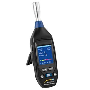 PCE Instruments PCE-MPC 10 Analizzatore di particelle portatile con display a colori per misurazioni di PM 2.5 e PM 10, grafici, memoria per 5.000 valori, misura di temperatura e umidità