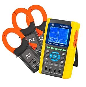 PCE Instruments PCE-PA 8300-1 Amperometro analizzatore di rete con display grafico, SD e pinze fino a 1.200 A AC