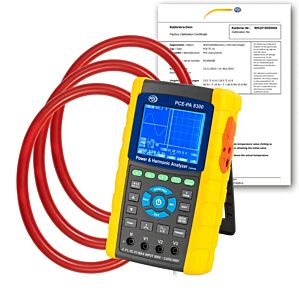 PCE Instruments PCE-PA 8300-2-ICA Amperometro analizzatore di rete con display grafico, SD e pinze fino a 3000 A AC