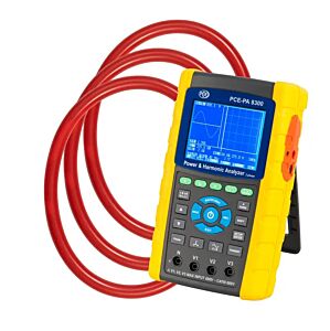 PCE Instruments PCE-PA 8300-2 Amperometro analizzatore di rete con display grafico, SD e pinze fino a 3000 A AC